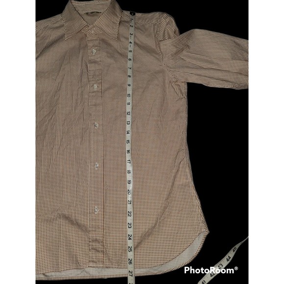 Journal Standard Mens Medium Slim Fit Dress Shirt Button Down Check White Orange - Picture 9 of 14